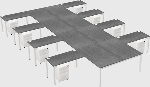 Shared l-shaped desk