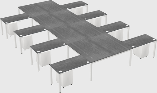 Shared l-shaped desk