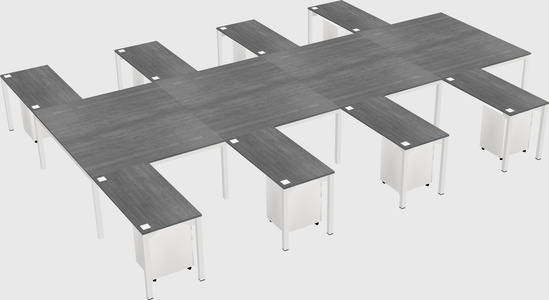 Shared l-shaped desk