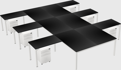 Shared l-shaped desk