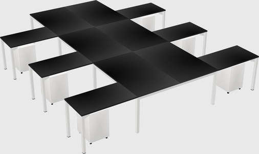 Shared l-shaped desk