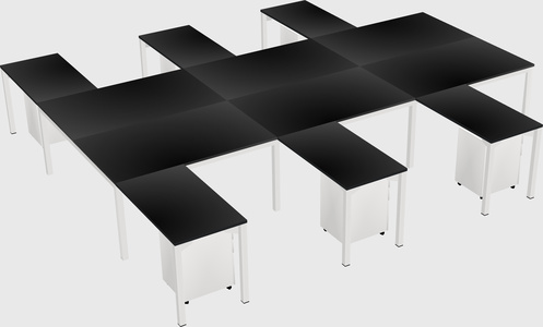 Shared l-shaped desk
