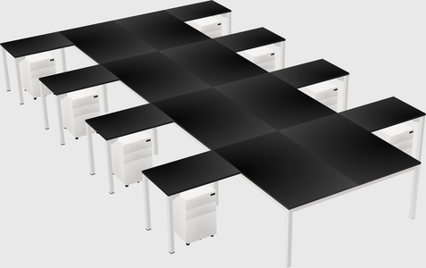 Shared l-shaped desk