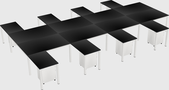 Shared l-shaped desk