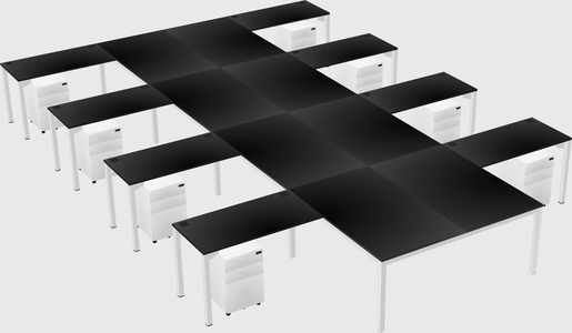 Shared l-shaped desk