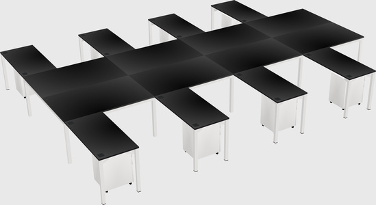Shared l-shaped desk