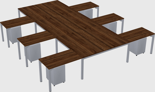 Shared l-shaped desk