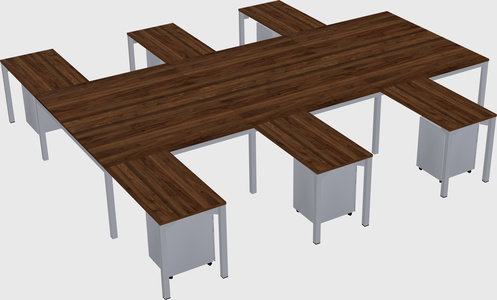 Shared l-shaped desk