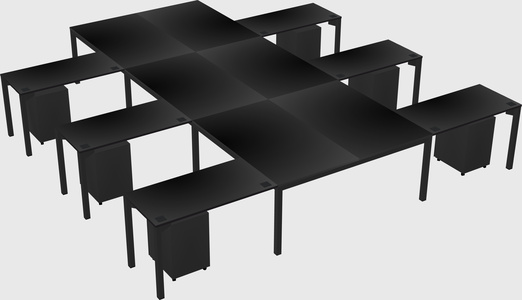 Shared l-shaped desk