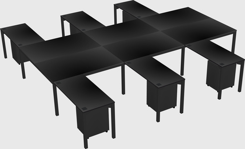 Shared l-shaped desk