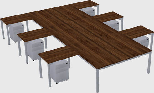 Shared l-shaped desk