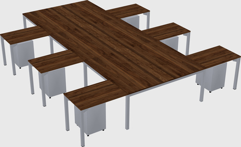 Shared l-shaped desk