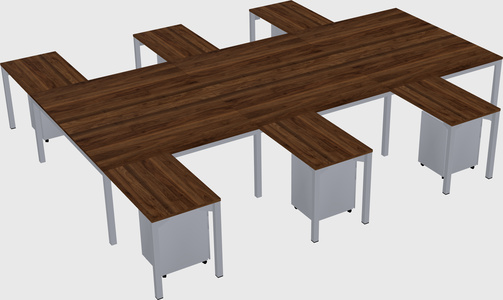 Shared l-shaped desk