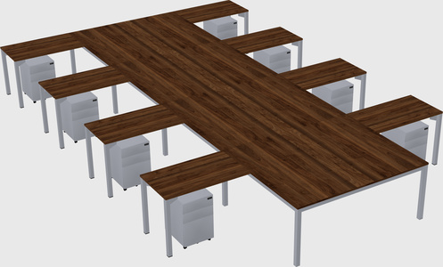 Shared l-shaped desk