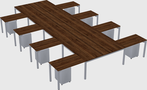 Shared l-shaped desk