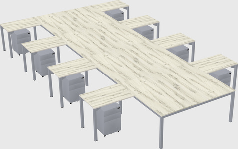 Shared l-shaped desk