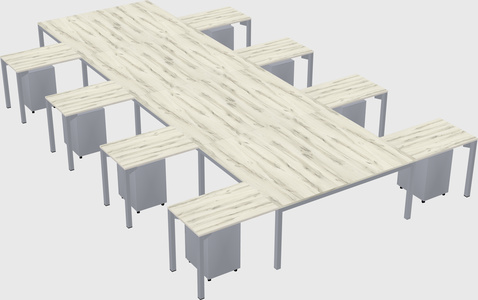 Shared l-shaped desk