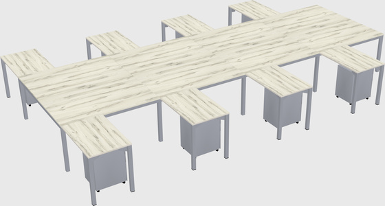 Shared l-shaped desk