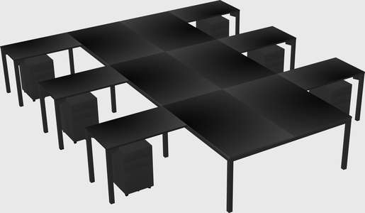 Shared l-shaped desk