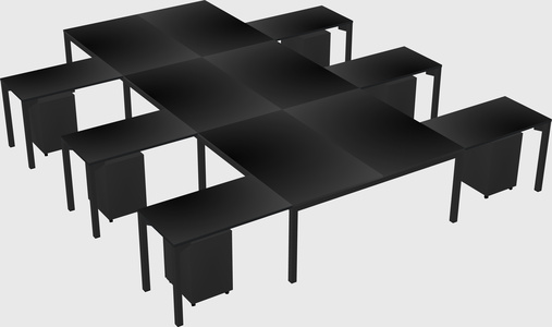Shared l-shaped desk