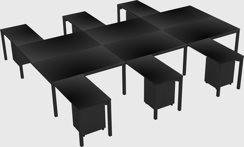 Shared l-shaped desk