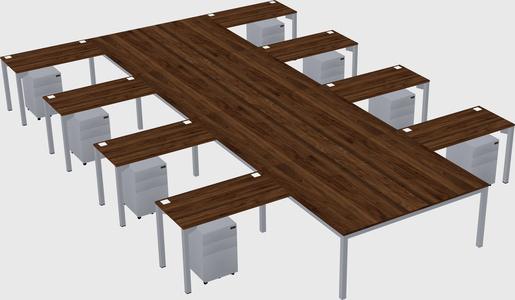 Shared l-shaped desk