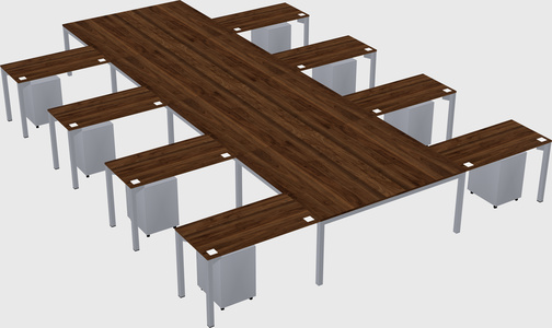 Shared l-shaped desk