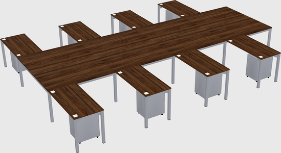 Shared l-shaped desk