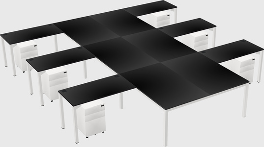 Shared l-shaped desk