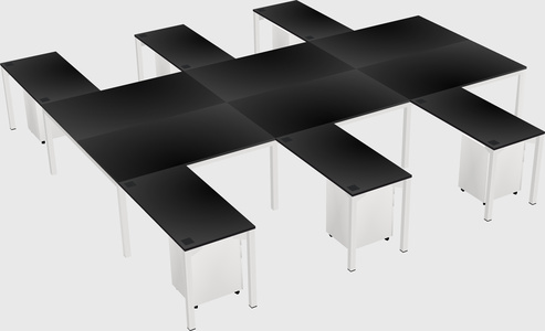 Shared l-shaped desk