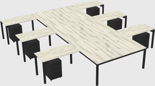 Shared l-shaped desk