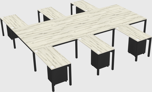 Shared l-shaped desk