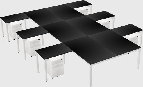 Shared l-shaped desk