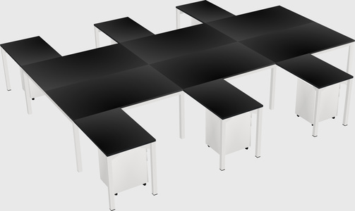 Shared l-shaped desk