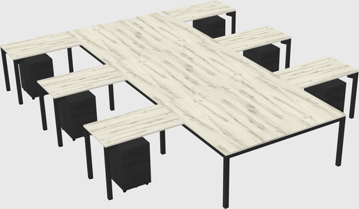 Shared l-shaped desk