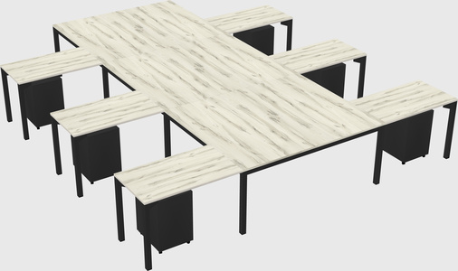 Shared l-shaped desk