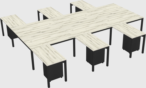 Shared l-shaped desk