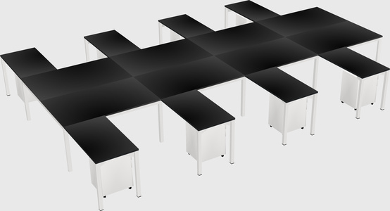 Shared l-shaped desk