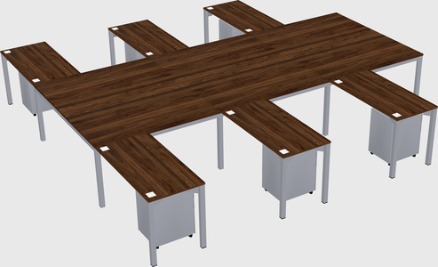 Shared l-shaped desk