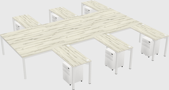 Shared l-shaped desk