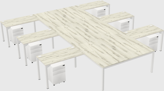 Shared l-shaped desk