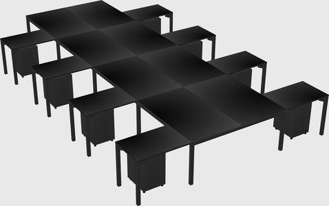 Shared l-shaped desk