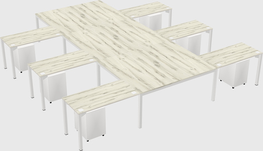 Shared l-shaped desk