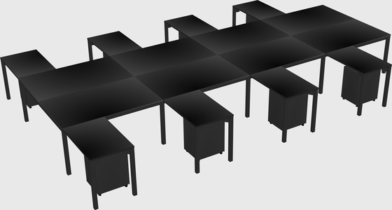 Shared l-shaped desk