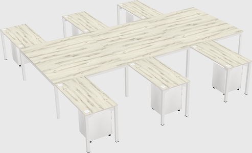 Shared l-shaped desk