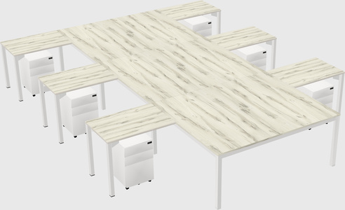 Shared l-shaped desk