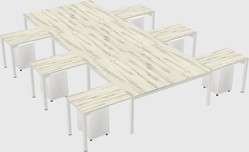Shared l-shaped desk