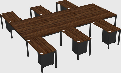 Shared l-shaped desk