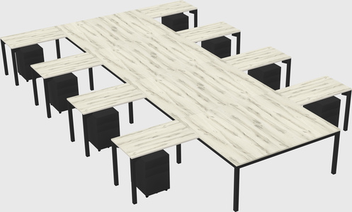 Shared l-shaped desk