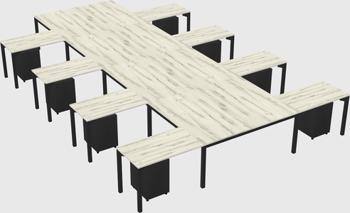 Shared l-shaped desk